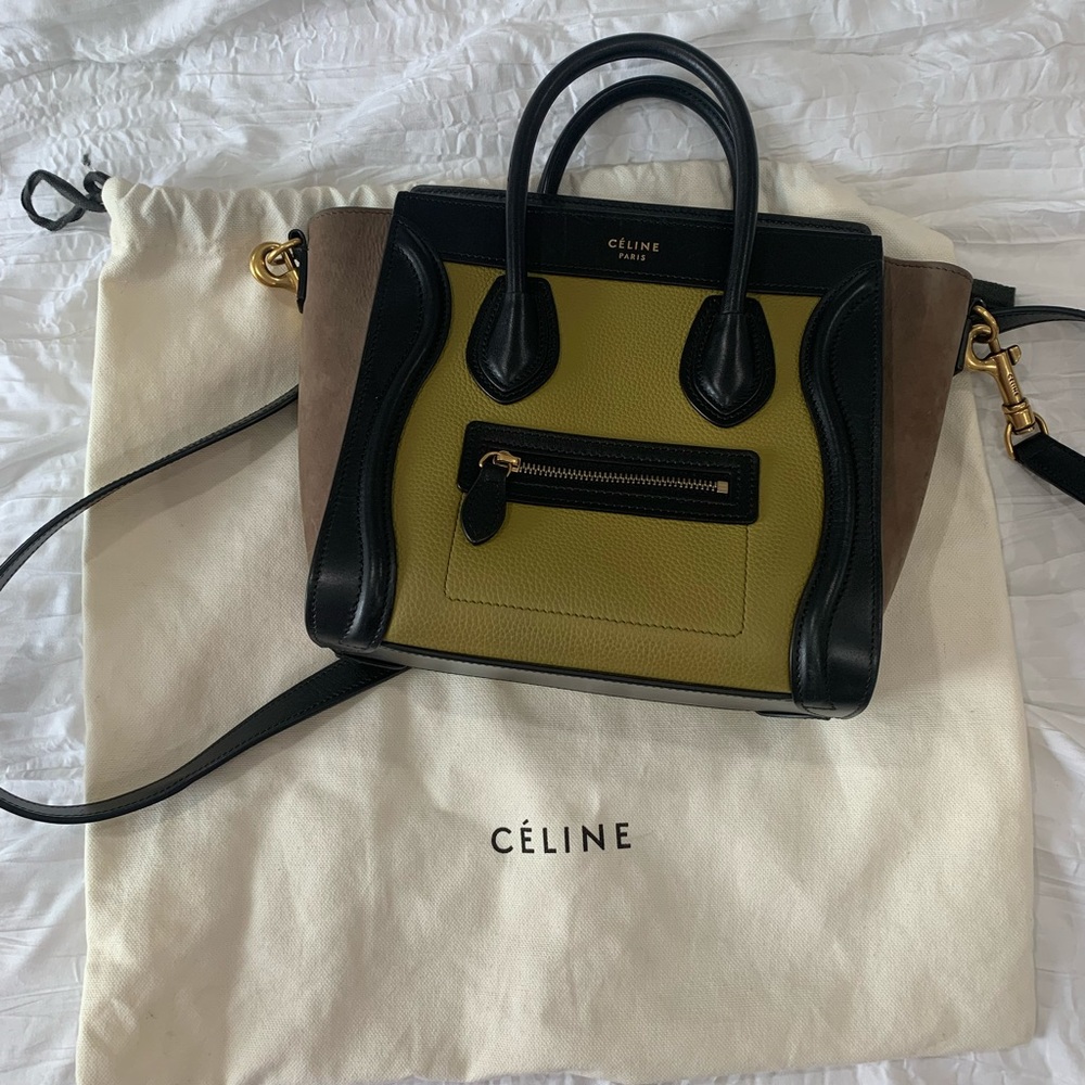 CELINE TRICOLOR NANO LUGGAGE CROSSBODY BAG - Picture 7 of 9